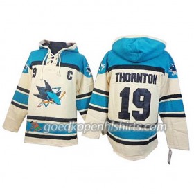 San Jose Sharks Joe Thornton 19 Cream Hoodie Sawyer - Mannen